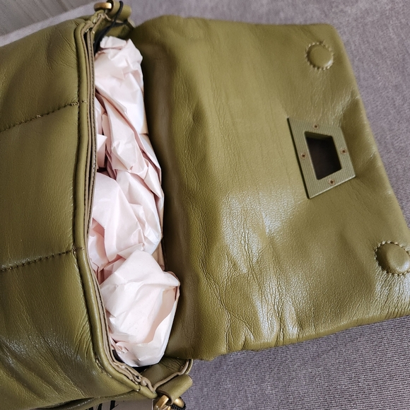 ZARA Quilted Mini Shoulder Bag Khaki NWT - Picture 4 of 8